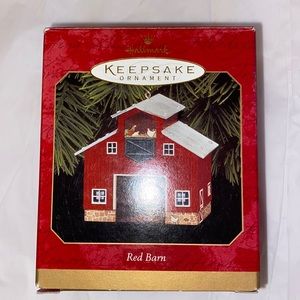 Vintage 1999 Pressed Tin Hallmark Keepsake Red Barn Ornament-Farmhouse Decor
